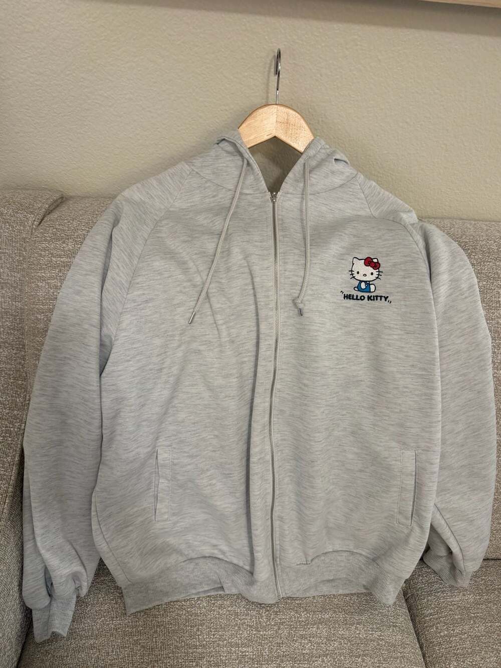 Hello Kitty 50th Anniversary Grey Zip-Up Hoodie 888-9